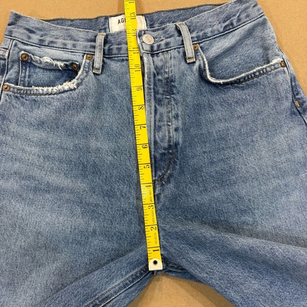 AGOLDE 90s Mid Rise Straight Leg Distressed Jeans Light Wash Size 27 - Picture 13 of 14